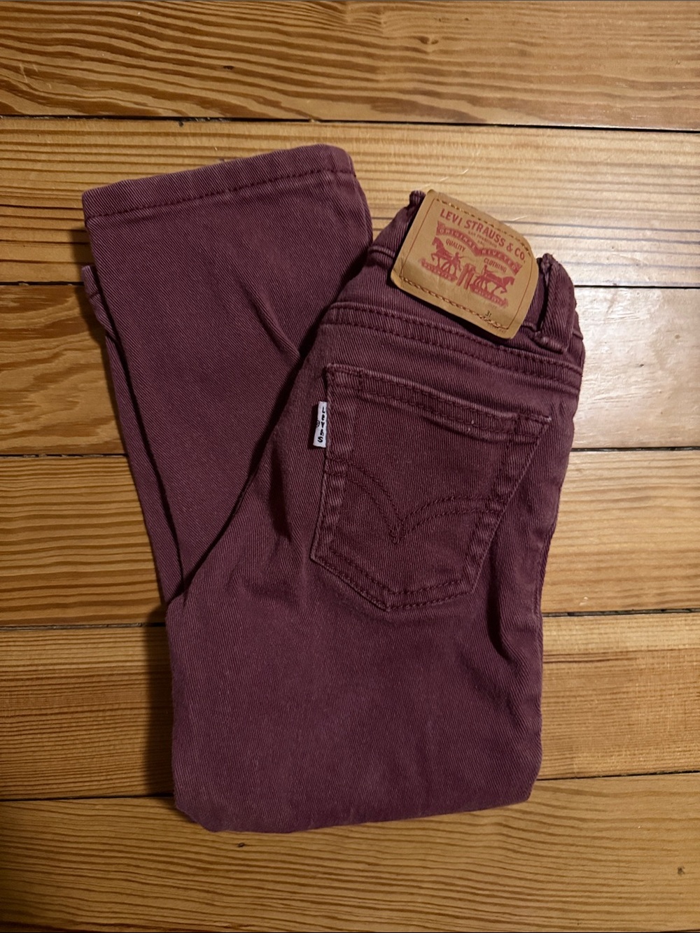 Toddler Kids Levi's Burgundy 511 Slim Jeans with Signature Patch
